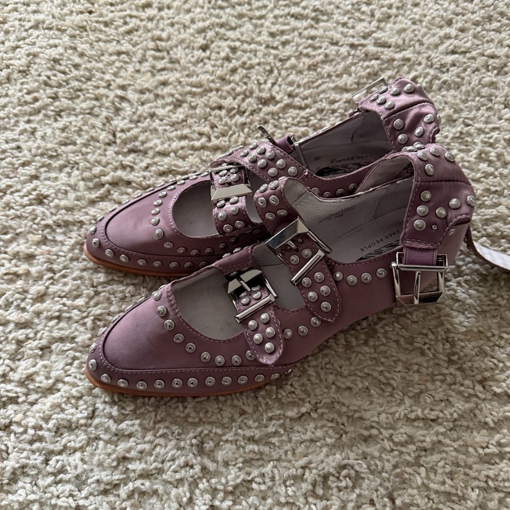 FP x Jeffrey Campbell Cooper Studded Flat Mauve - Picture 3 of 8